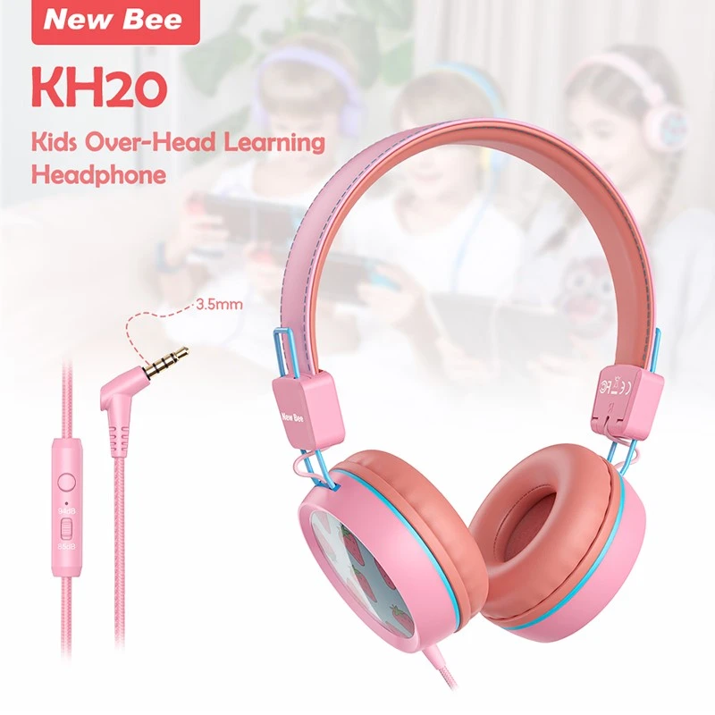 cartoon 35mm wire children headphones