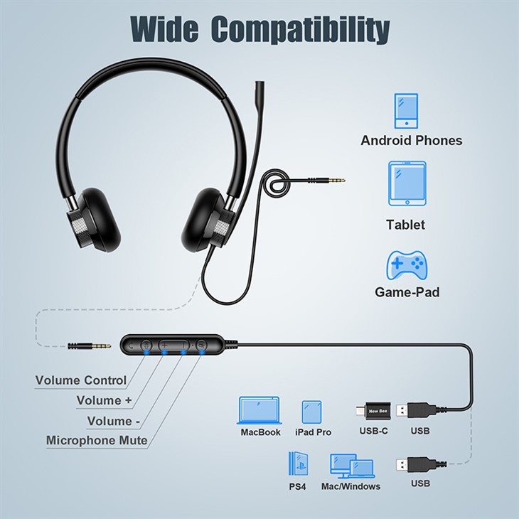 call center wired headset