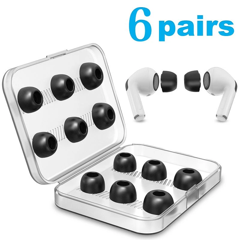 6 Pairs Box Memory Foam Airpod Pro Replacement Tips 6 Pairs Box Memory Foam Airpod Pro Replacement Tips
