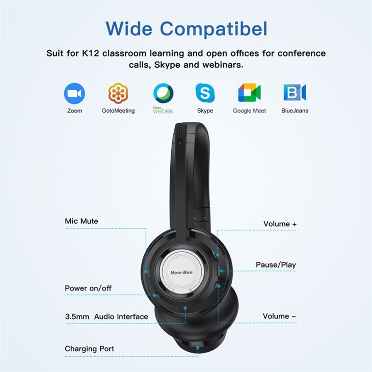 Bluetooth Wireless Headset For Laptop